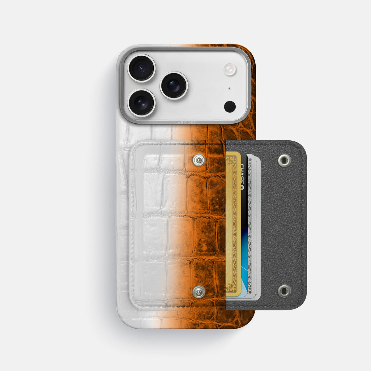 Envelope Case For iPhone 18 Pro Max In Himalayan Crocodile -2 | Orange-Steel