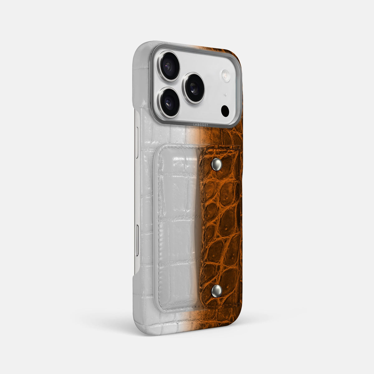 Envelope Case For iPhone 18 Pro Max In Himalayan Crocodile -3 | Orange-Steel