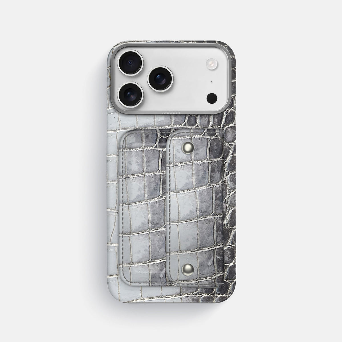 Envelope Case For iPhone 18 Pro Max In Himalayan Crocodile -1 | Silver-Steel