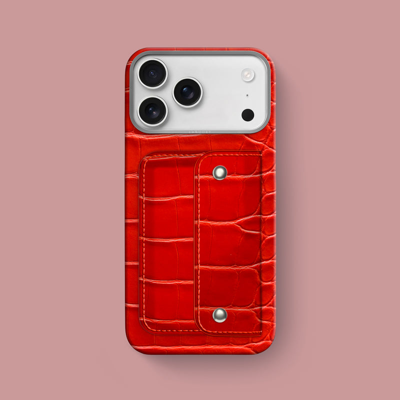Envelope Case Deep-Coral For iPhone 17 Pro Max In Alligator -1 | Deep-Coral-Steel