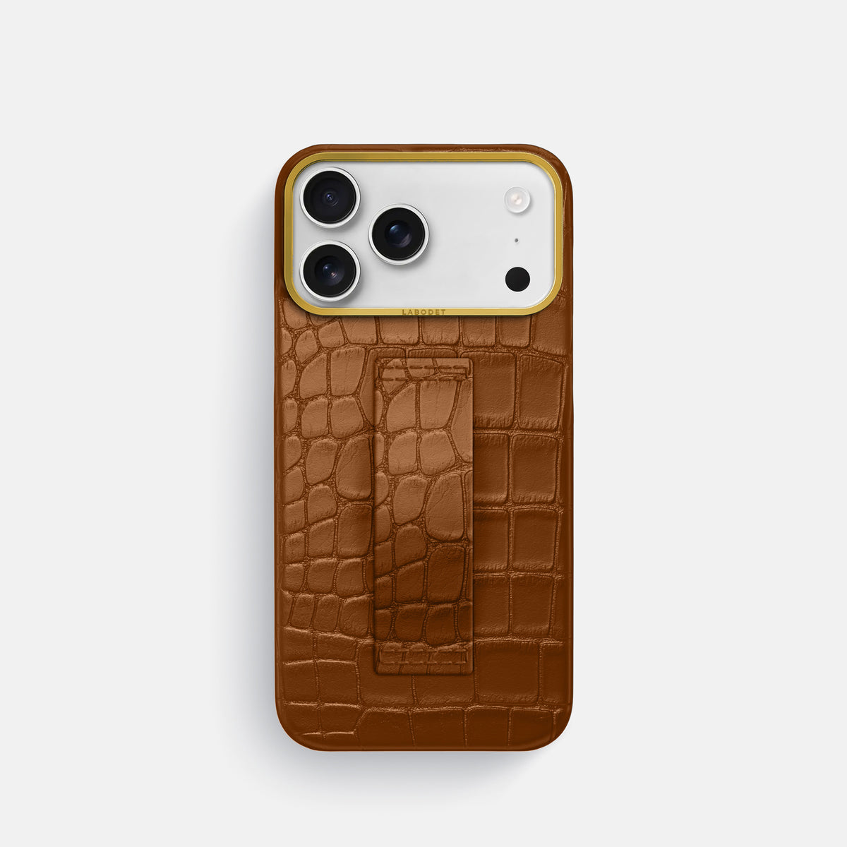 Finger Case For iPhone 17 Pro In Alligator -1 | Honey-Gold