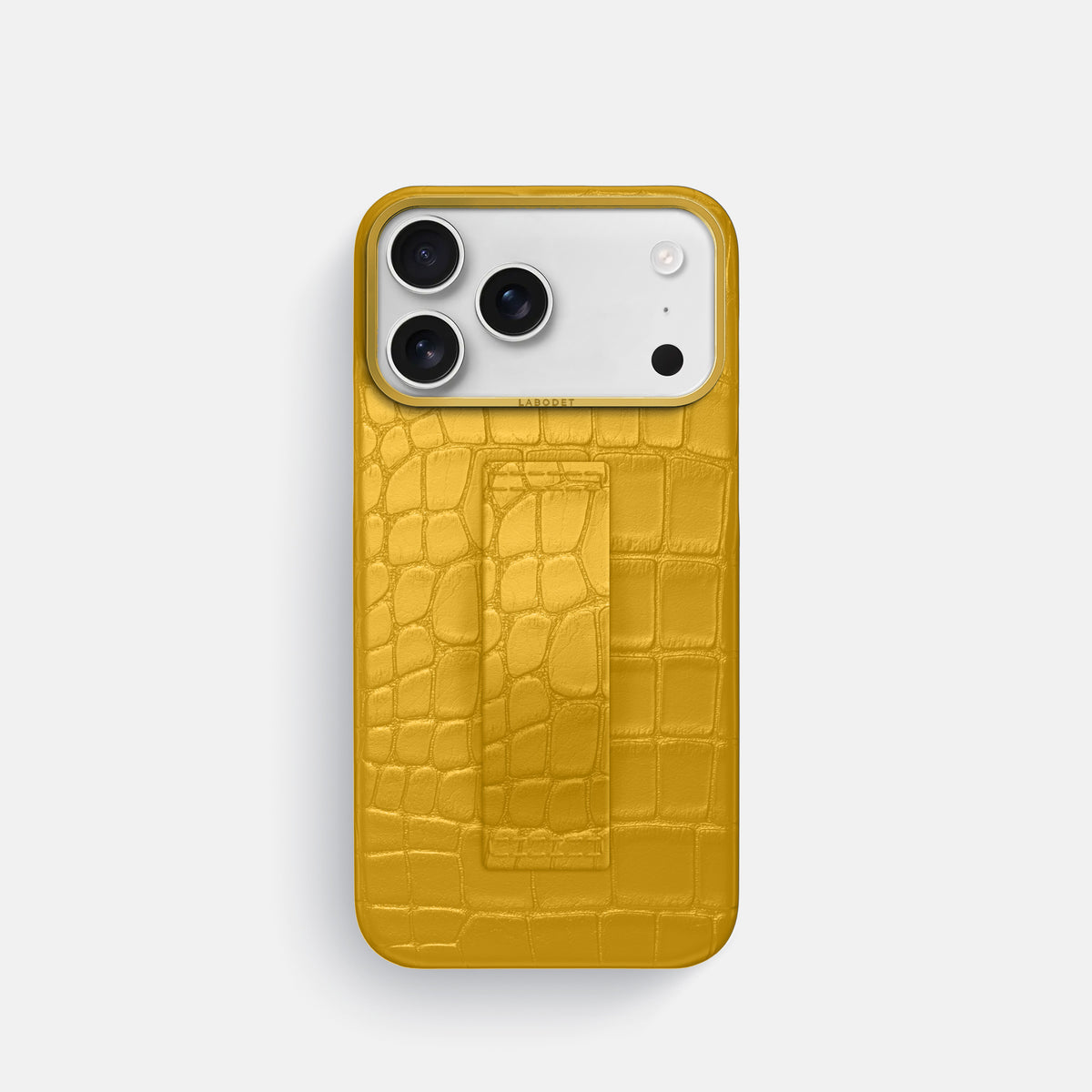 Finger Case For iPhone 17 Pro In Alligator -1 | Yellow-Gold