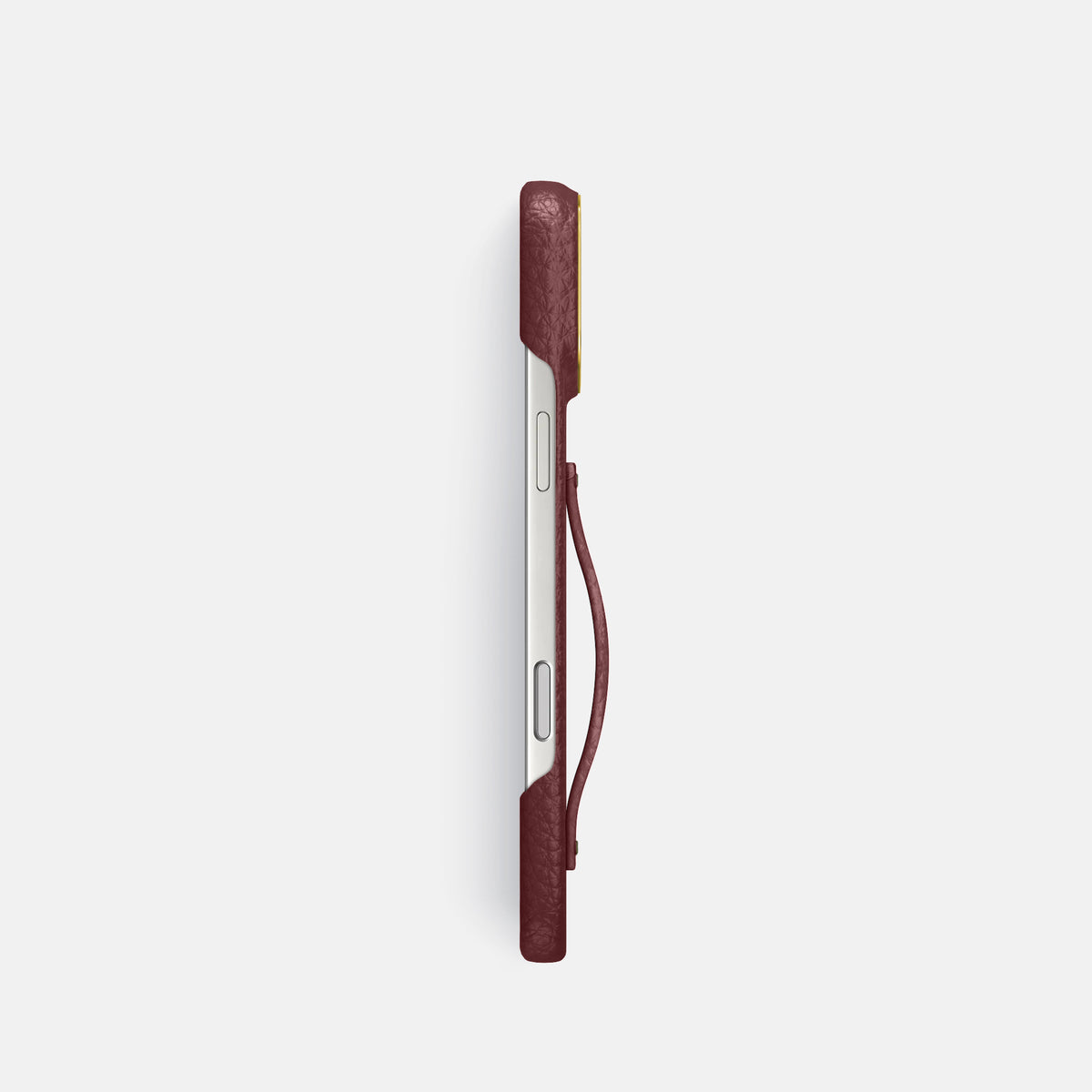 Finger Case For iPhone 17 Pro In Calf -3 | Bordeaux-Gold