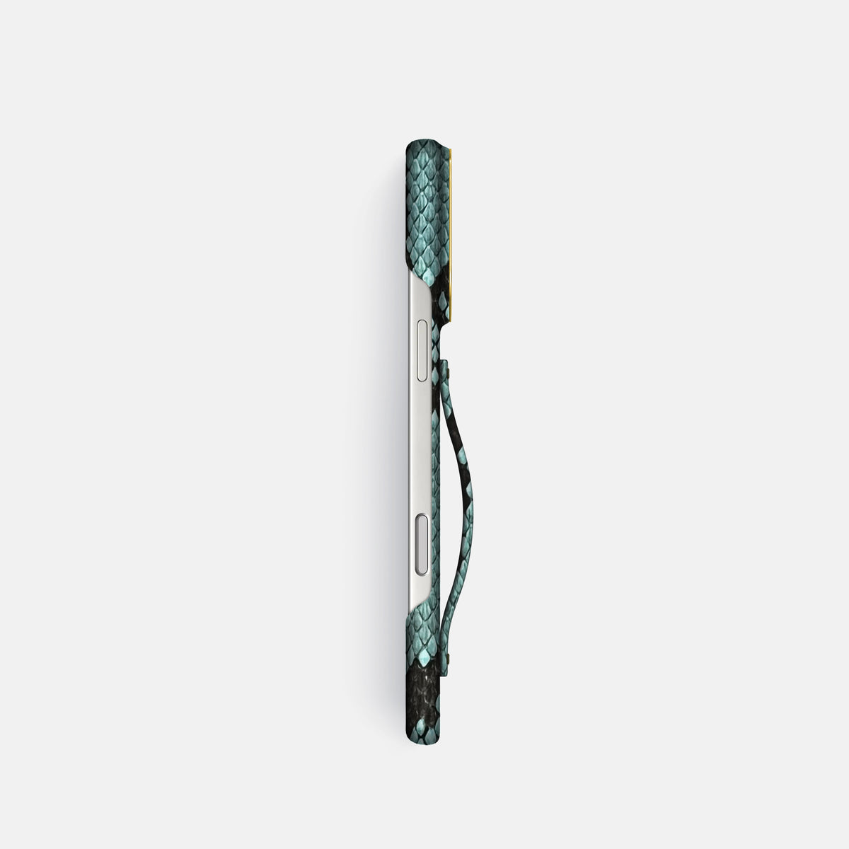 Finger Case For iPhone 17 Pro In Deluxe Python -3 | Blue-Lagoon-Gold