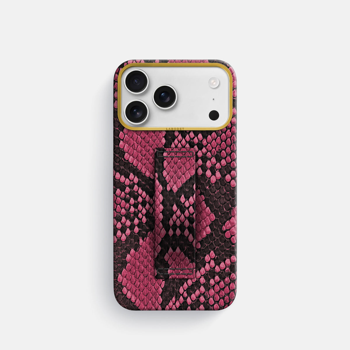Finger Case For iPhone 17 Pro In Deluxe Python -1 | Burgundy-Gold