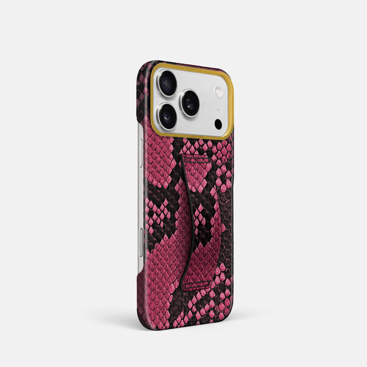 Finger Case For iPhone 17 Pro In Deluxe Python -2 | Burgundy-Gold