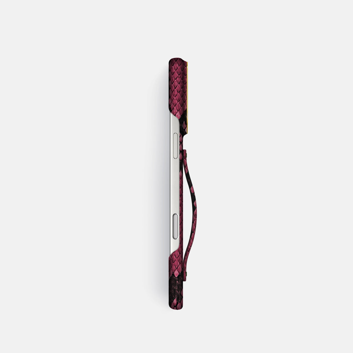 Finger Case For iPhone 17 Pro In Deluxe Python -3 | Burgundy-Gold
