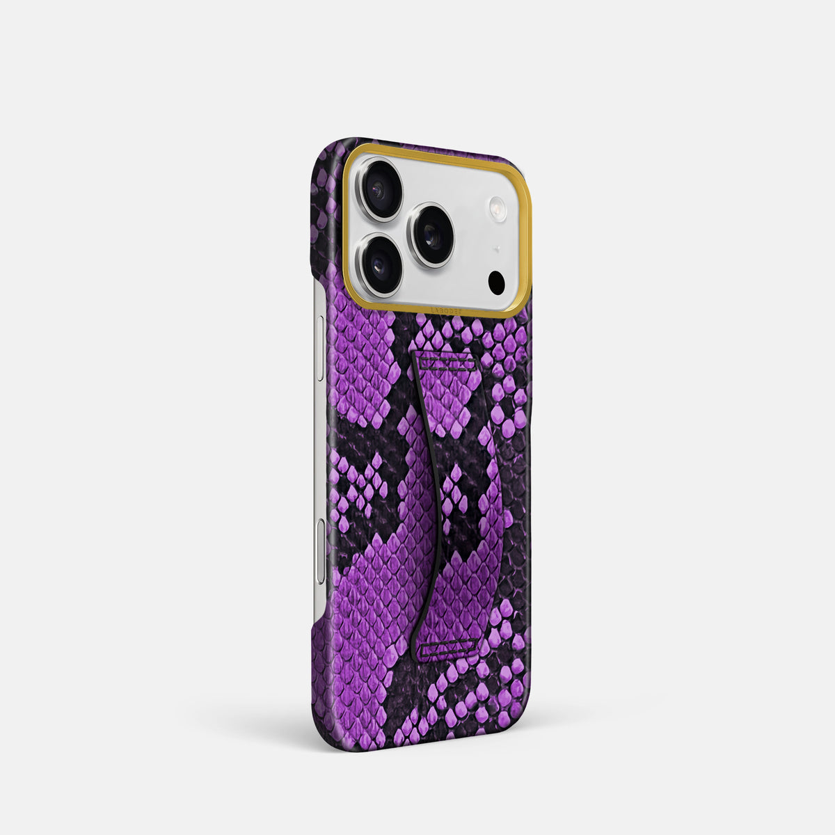 Finger Case For iPhone 17 Pro In Deluxe Python -2 | Purple-Gold