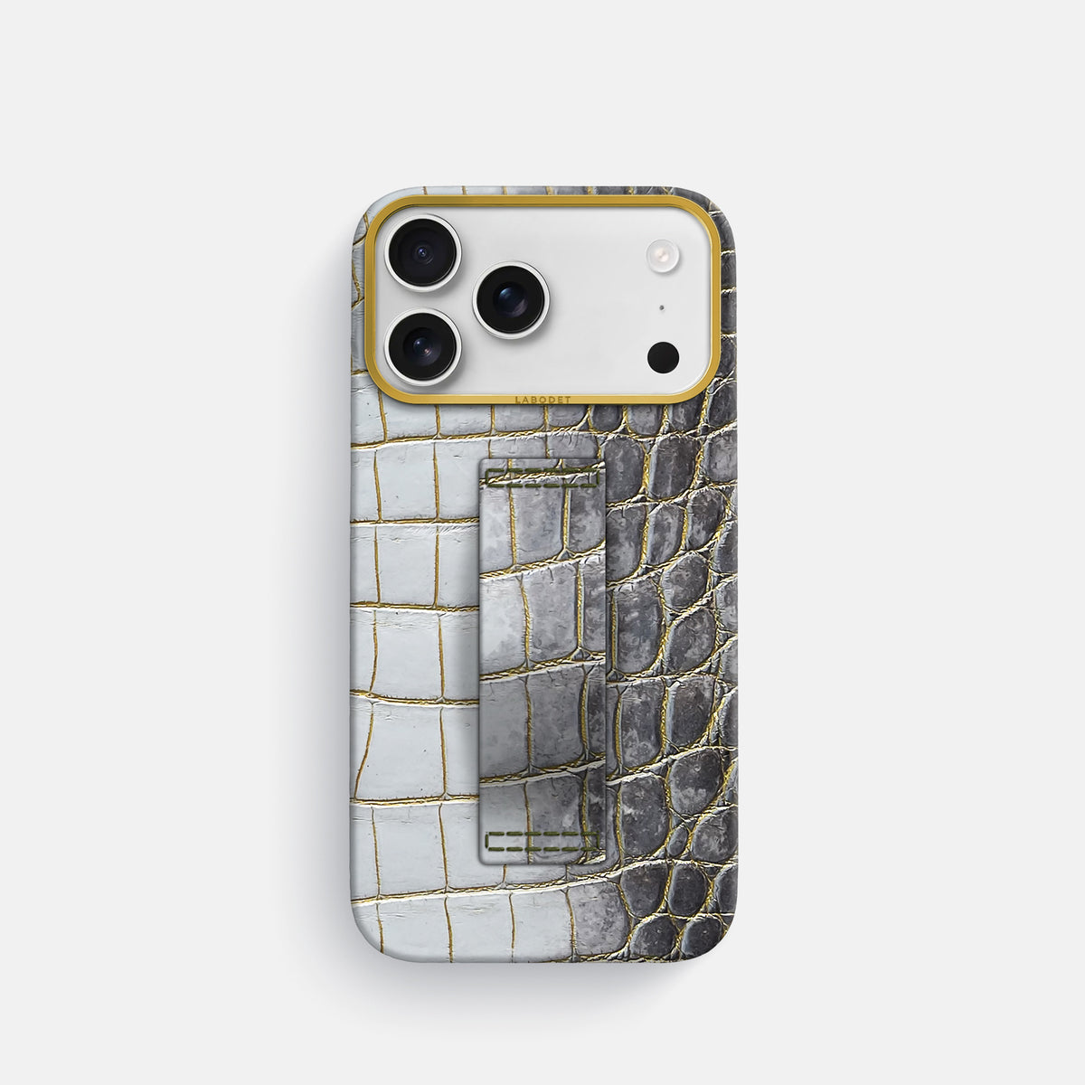 Finger Case For iPhone 17 Pro In Himalayan Crocodile -1 | Gold-Gold