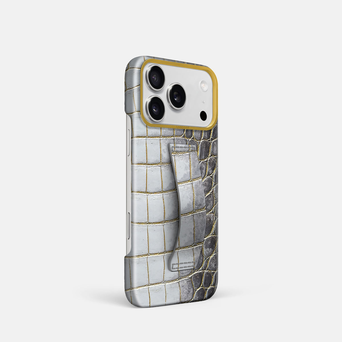 Finger Case For iPhone 17 Pro In Himalayan Crocodile -2 | Gold-Gold