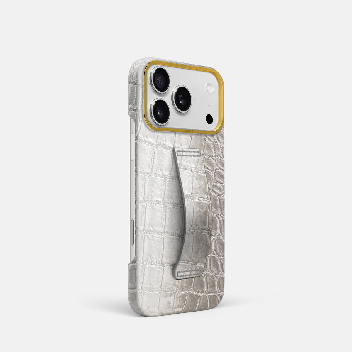 Finger Case For iPhone 17 Pro In Himalayan Crocodile -2 | Grey-Gold