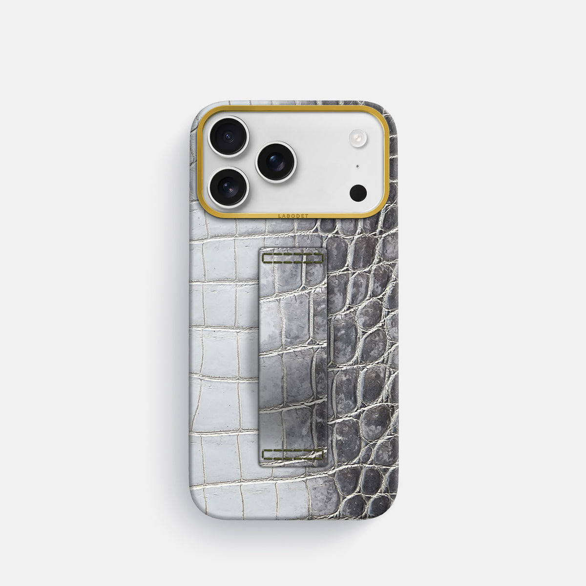 Finger Case For iPhone 17 Pro In Himalayan Crocodile -1 | Silver-Gold