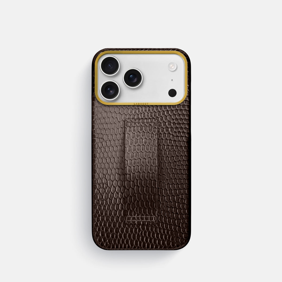 Finger Case For iPhone 17 Pro In Lizard -1 | Brown-Gold
