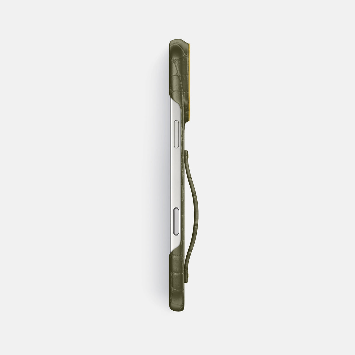 Finger Case For iPhone 17 Pro Max In Alligator -3 | Kaki-Green-Gold