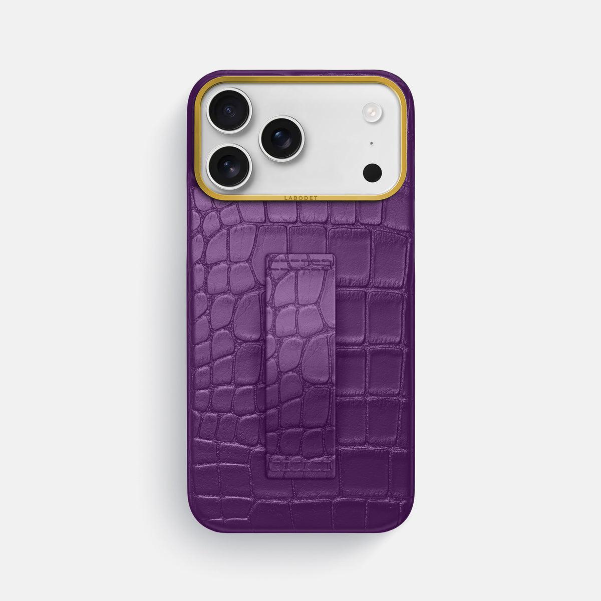 Finger Case For iPhone 17 Pro Max In Alligator -1 | Purple-Gold