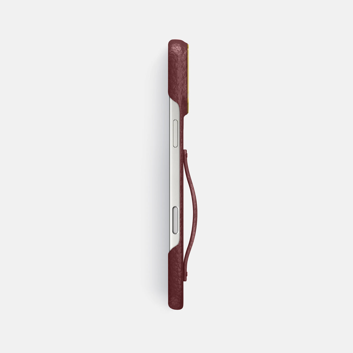Finger Case For iPhone 17 Pro Max In Calf -3 | Bordeaux-Gold