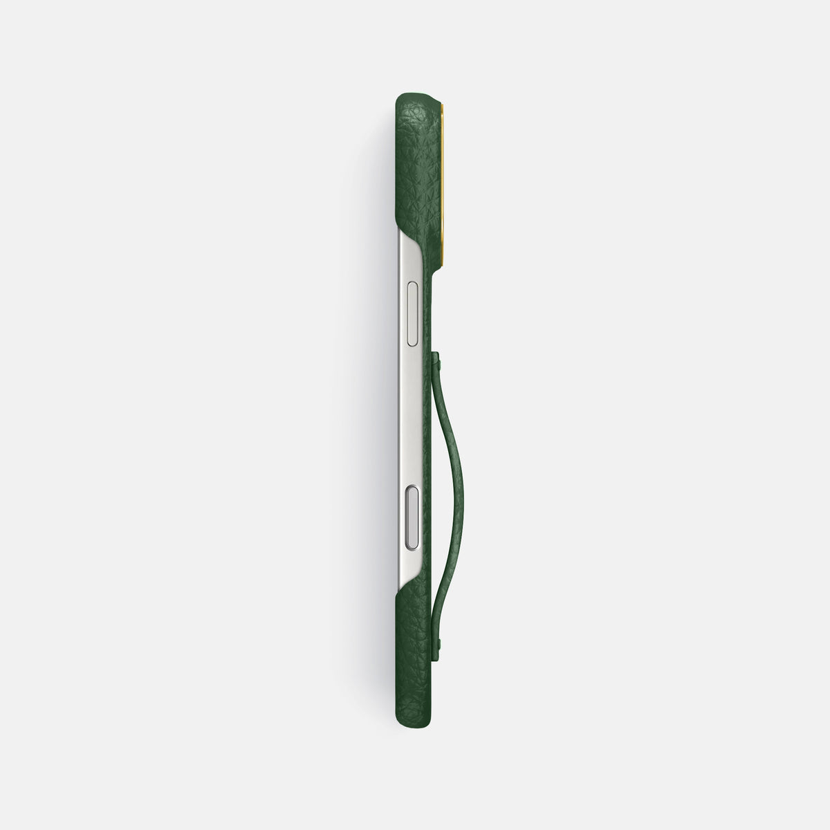 Finger Case For iPhone 17 Pro Max In Calf -3 | Dark-Green-Gold