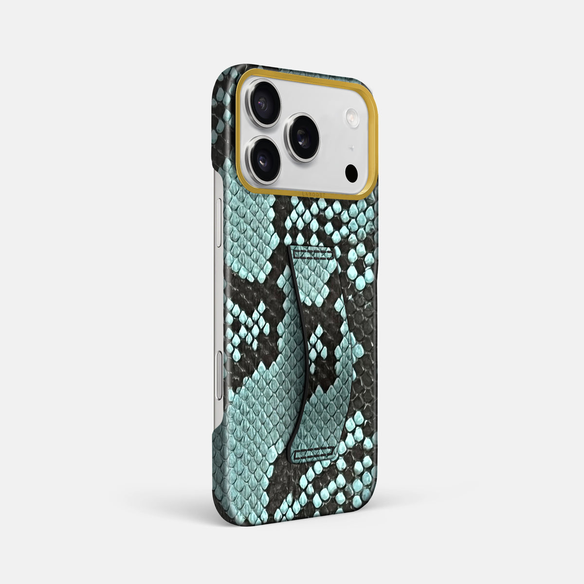 Finger Case For iPhone 17 Pro Max In Deluxe Python -2 | Blue-Lagoon-Gold