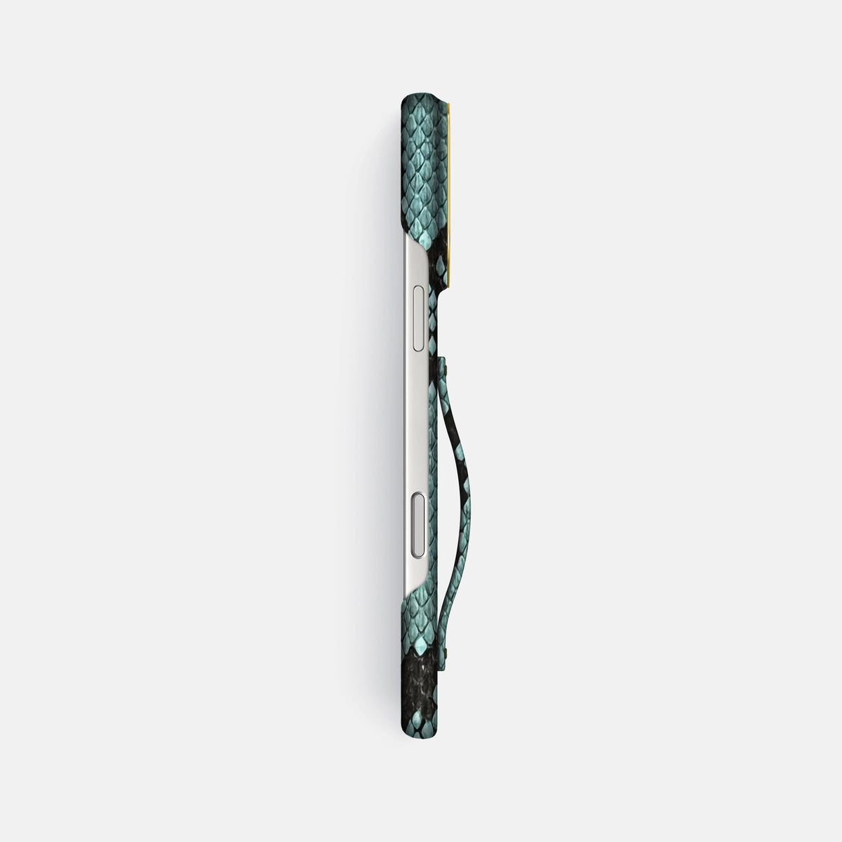Finger Case For iPhone 17 Pro Max In Deluxe Python -3 | Blue-Lagoon-Gold