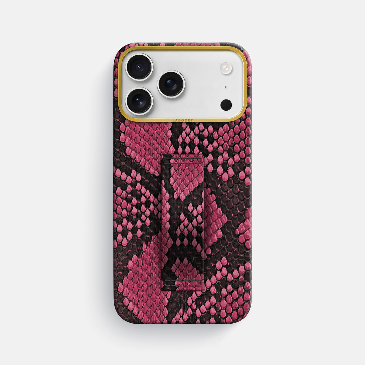 Finger Case For iPhone 17 Pro Max In Deluxe Python -1 | Burgundy-Gold
