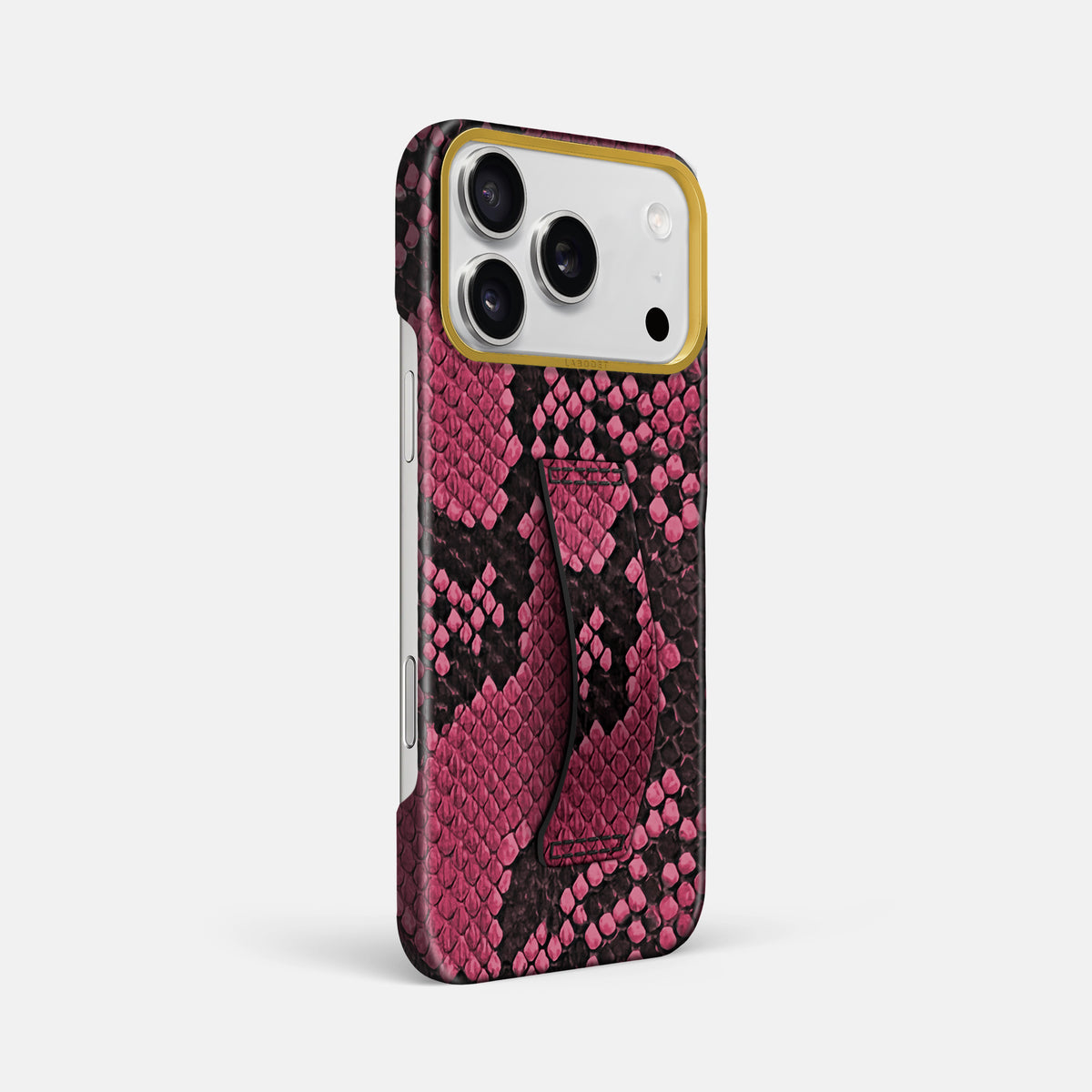 Finger Case For iPhone 17 Pro Max In Deluxe Python -2 | Burgundy-Gold