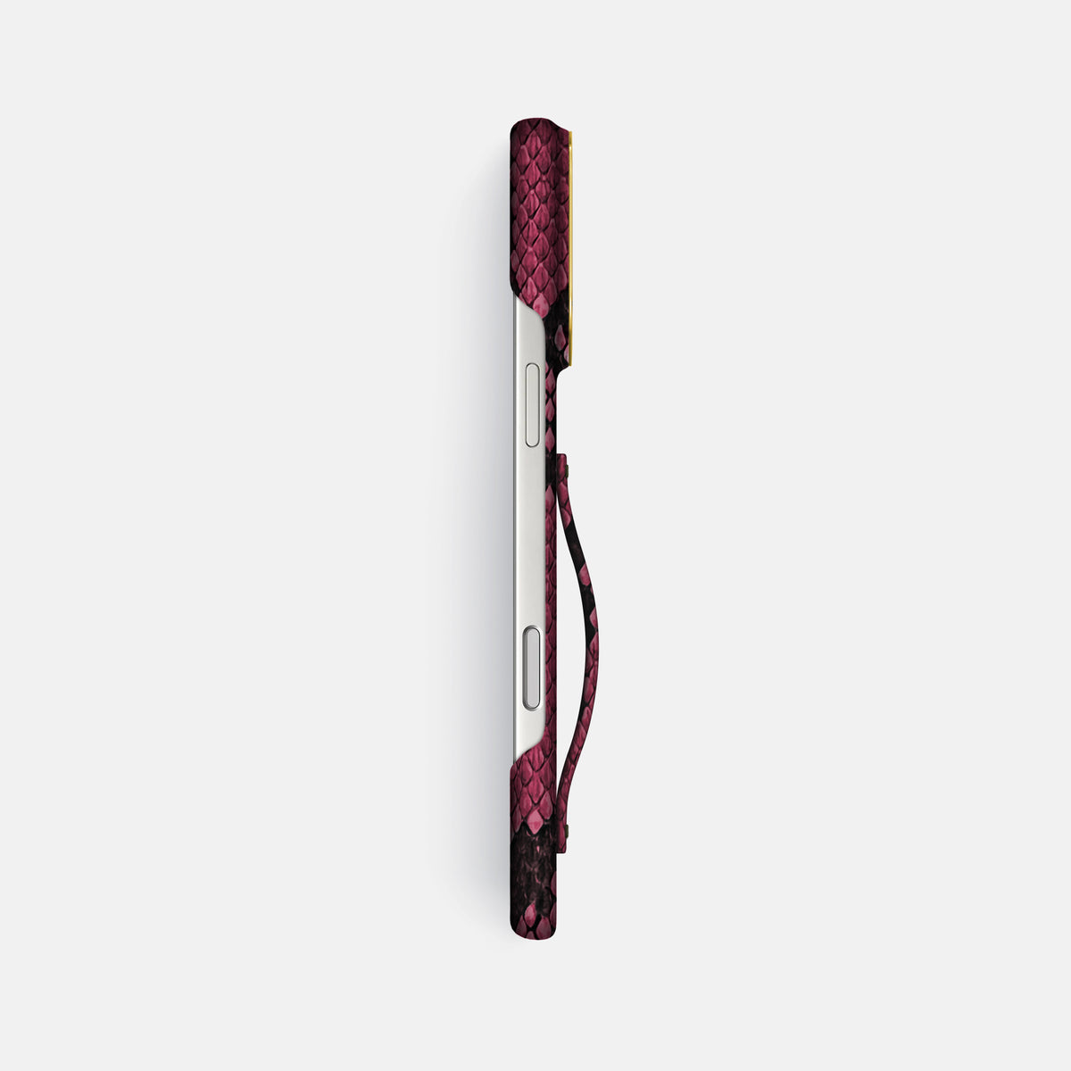 Finger Case For iPhone 17 Pro Max In Deluxe Python -3 | Burgundy-Gold