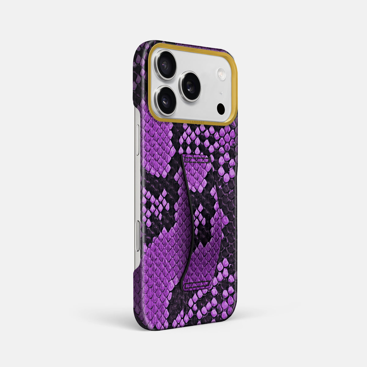 Finger Case For iPhone 17 Pro Max In Deluxe Python -2 | Purple-Gold