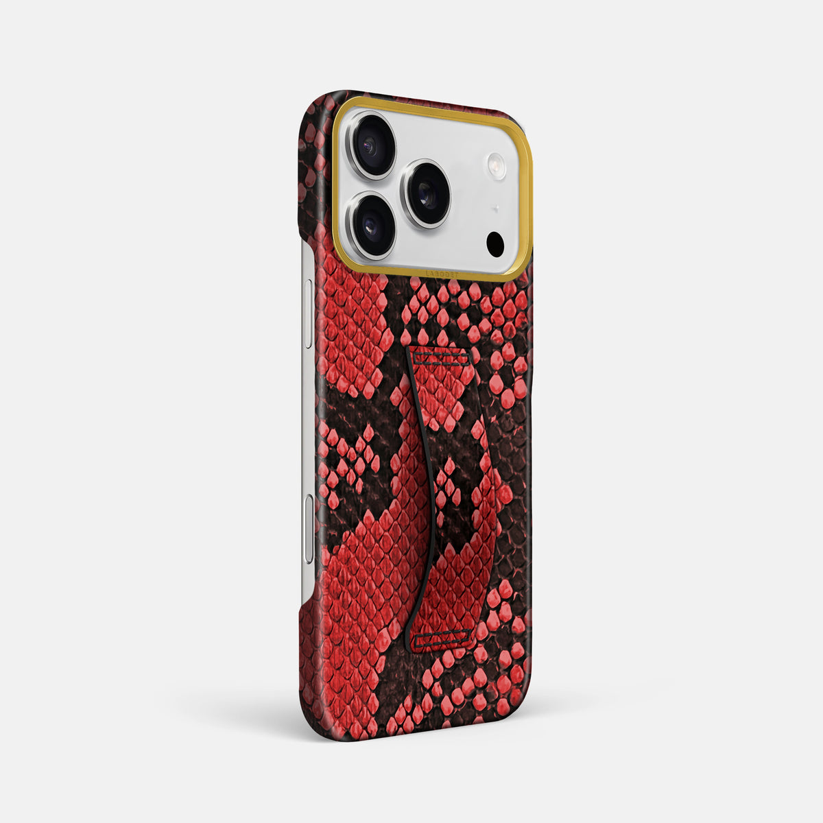 Finger Case For iPhone 17 Pro Max In Deluxe Python -2 | Red-Gold