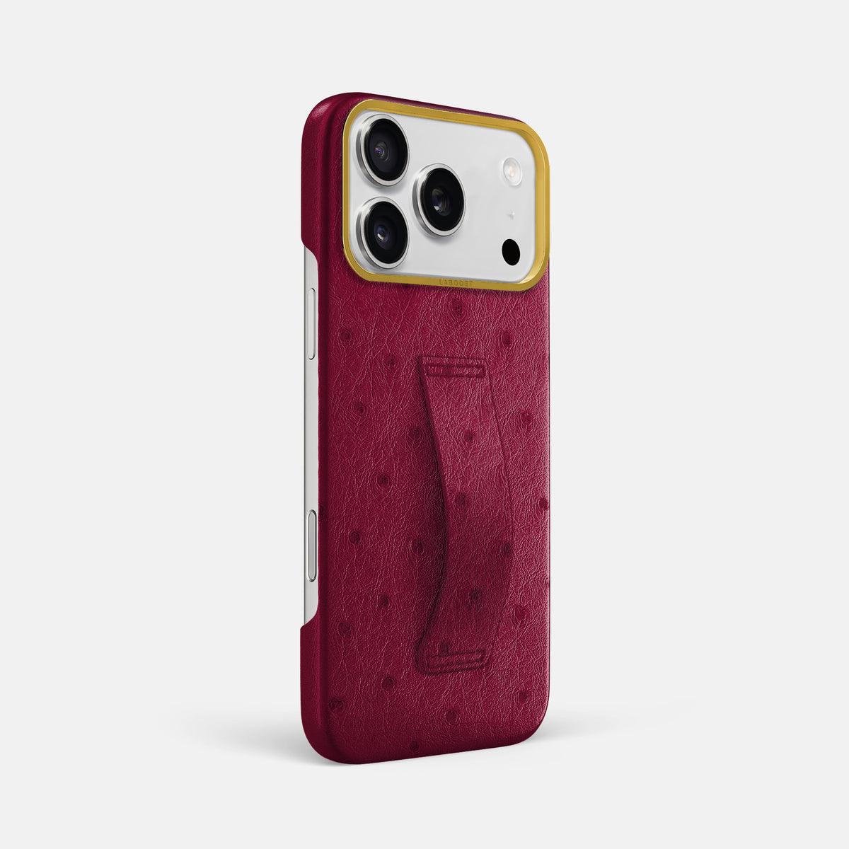 Finger Case For iPhone 17 Pro Max In Ostrich -2 | Bordeaux-Gold