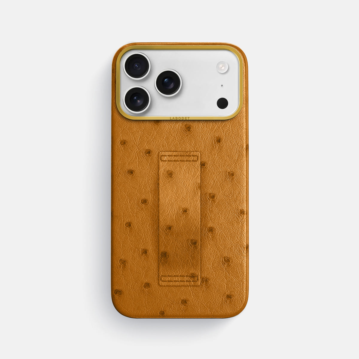 Finger Case For iPhone 17 Pro Max In Ostrich -1 | Chestnut-Gold