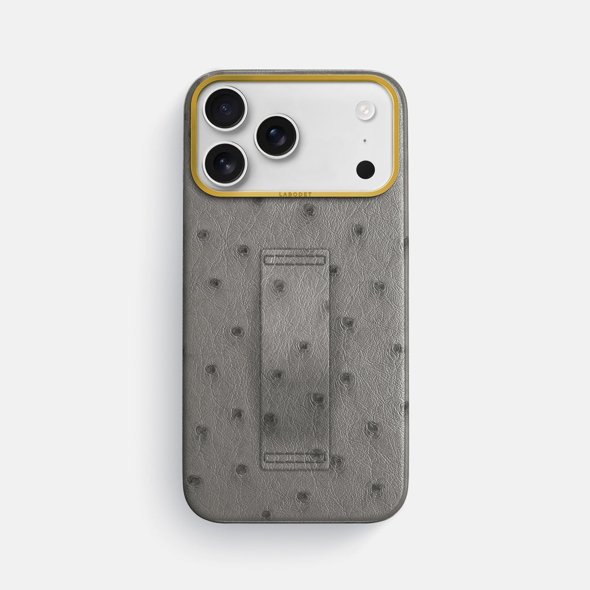 Finger Case For iPhone 17 Pro Max In Ostrich -1 | Grey-Gold