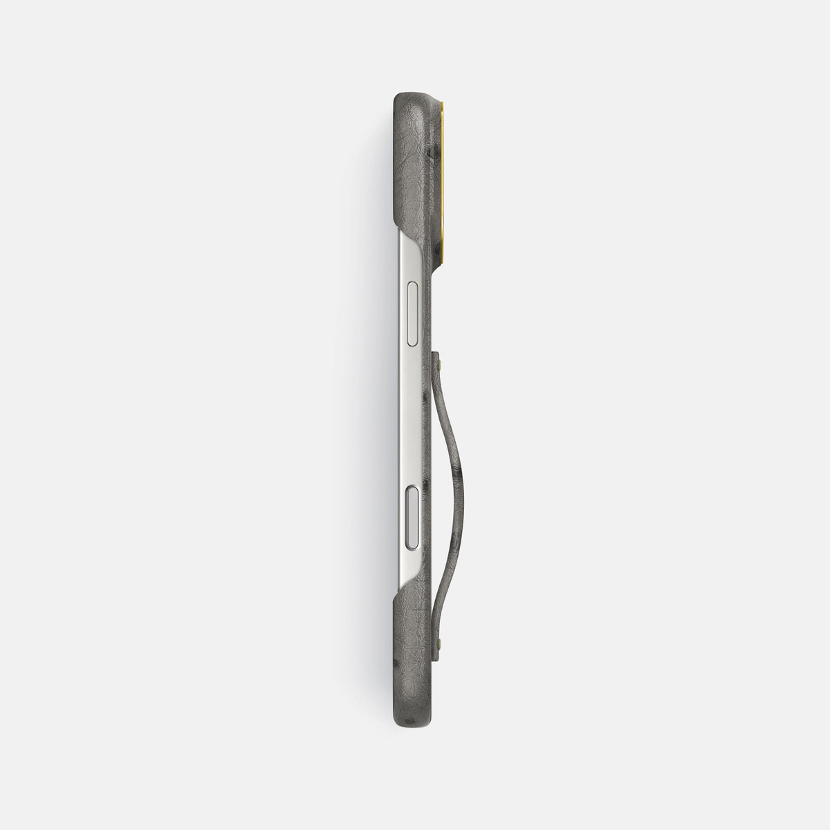 Finger Case For iPhone 17 Pro Max In Ostrich -3 | Grey-Gold