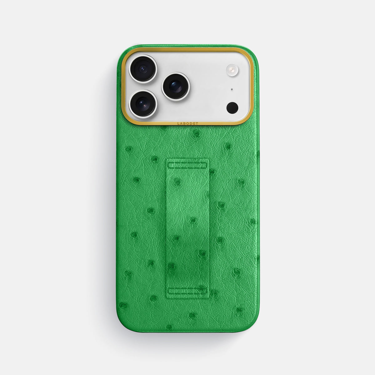 Finger Case For iPhone 17 Pro Max In Ostrich -1 | Kentucky-Green-Gold