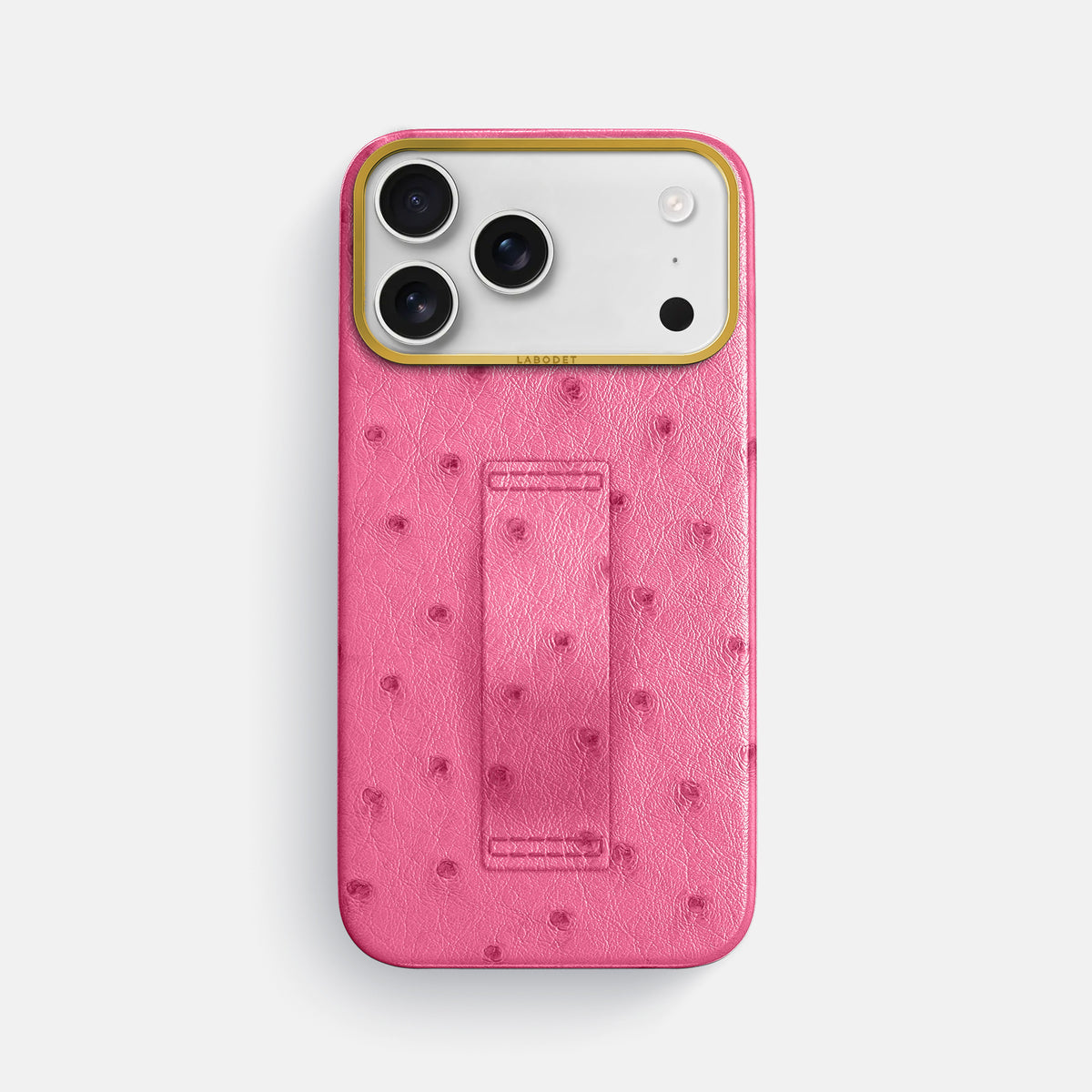 Finger Case For iPhone 17 Pro Max In Ostrich -1 | Pink-Gold