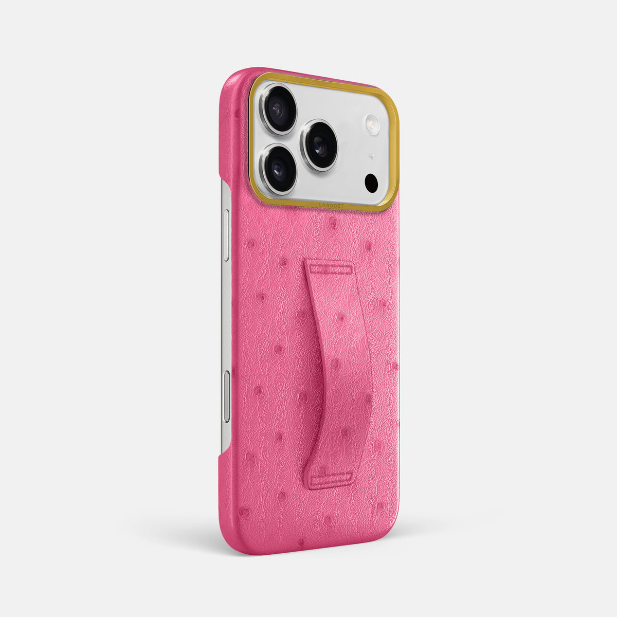 Finger Case For iPhone 17 Pro Max In Ostrich -2 | Pink-Gold