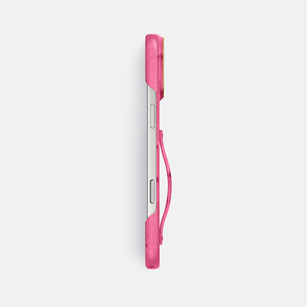Finger Case For iPhone 17 Pro Max In Ostrich -3 | Pink-Gold