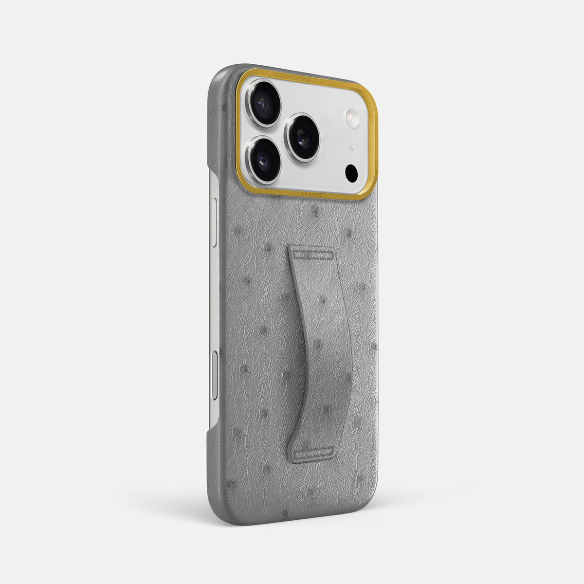 Finger Case For iPhone 17 Pro Max In Ostrich -2 | Silver-Gold