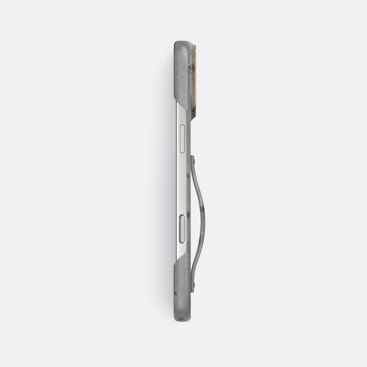 Finger Case For iPhone 17 Pro Max In Ostrich -3 | Silver-Gold