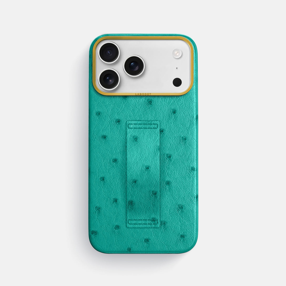 Finger Case For iPhone 17 Pro Max In Ostrich -1 | Turquoise-Gold