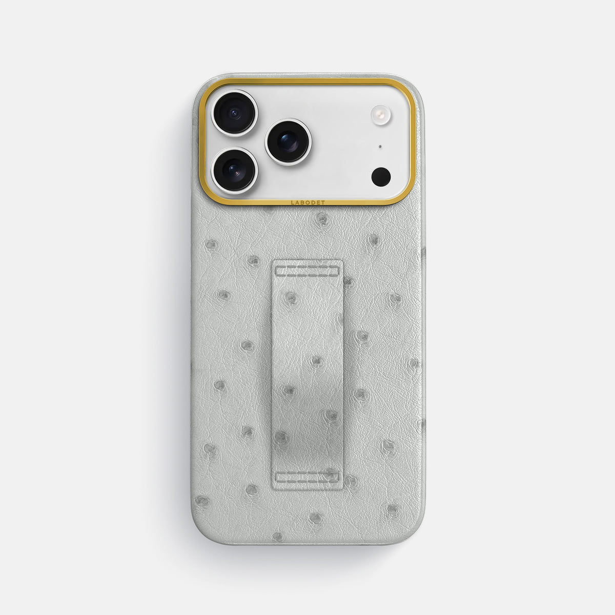Finger Case For iPhone 17 Pro Max In Ostrich -1 | White-Gold