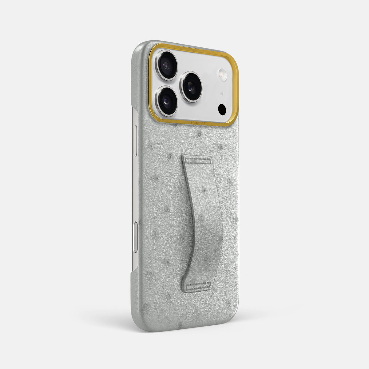 Finger Case For iPhone 17 Pro Max In Ostrich -2 | White-Gold