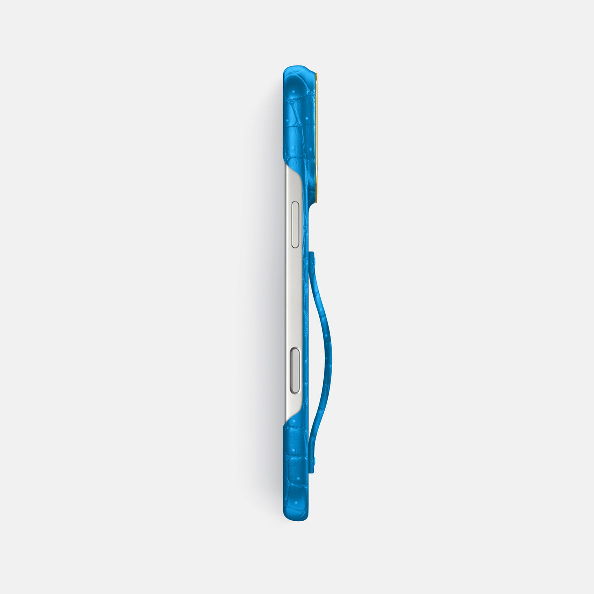 Finger Case For iPhone 17 Pro Max In Porosus Crocodile -3 | Blue-Lagoon-Gold