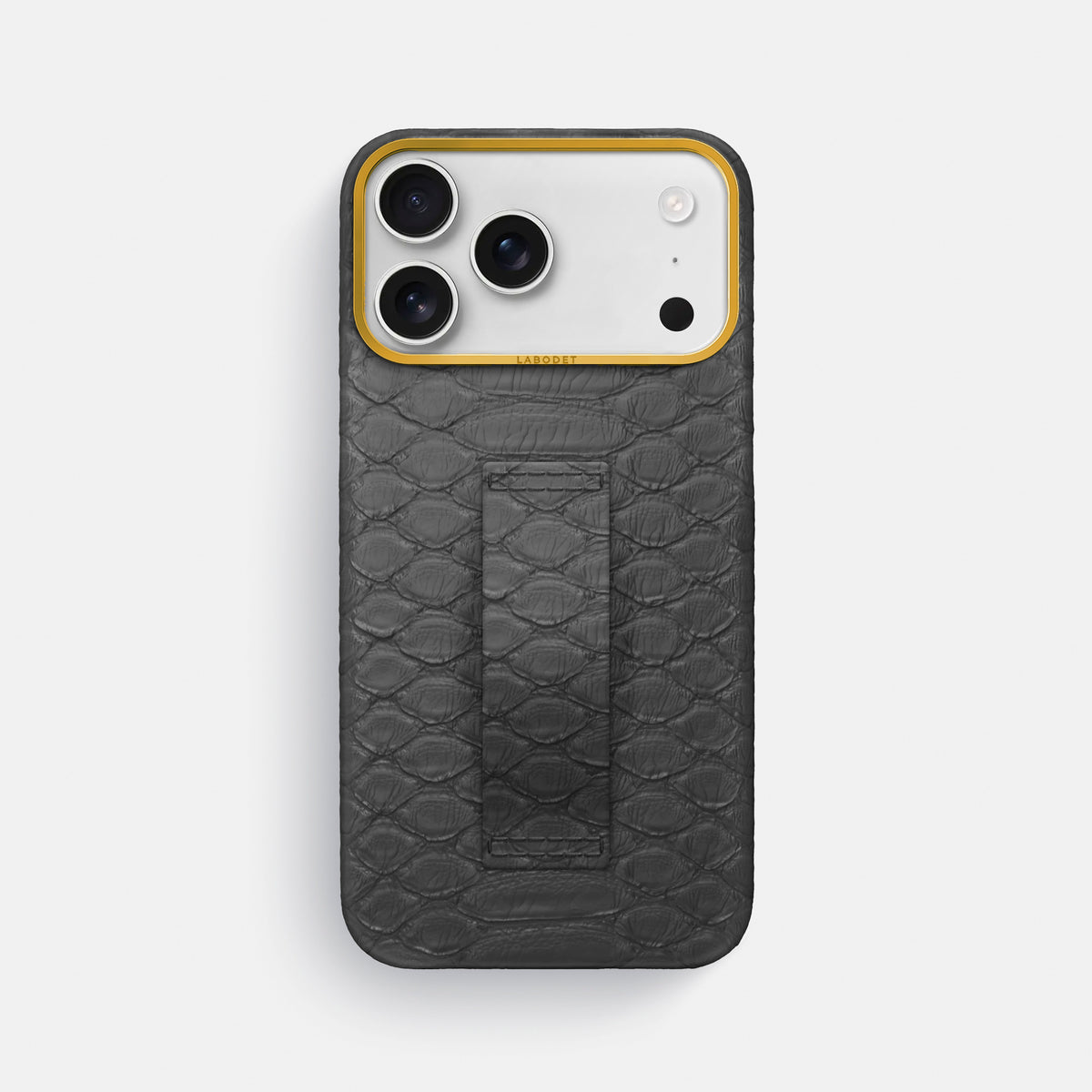 Finger Case For iPhone 17 Pro Max In Python -1 | Grey-Gold