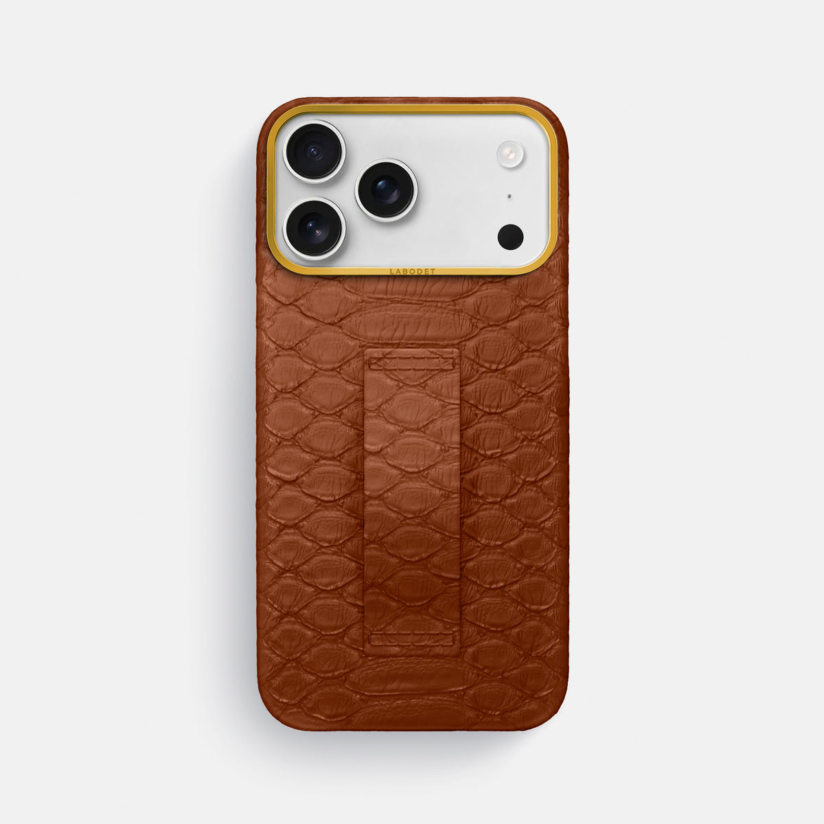 Finger Case For iPhone 17 Pro Max In Python -1 | Medium-Brown-Gold