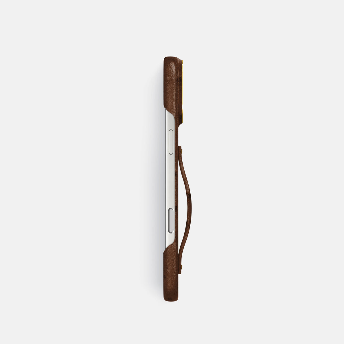 Finger Case For iPhone 17 Pro In Ostrich -3 | Chocolate-Gold