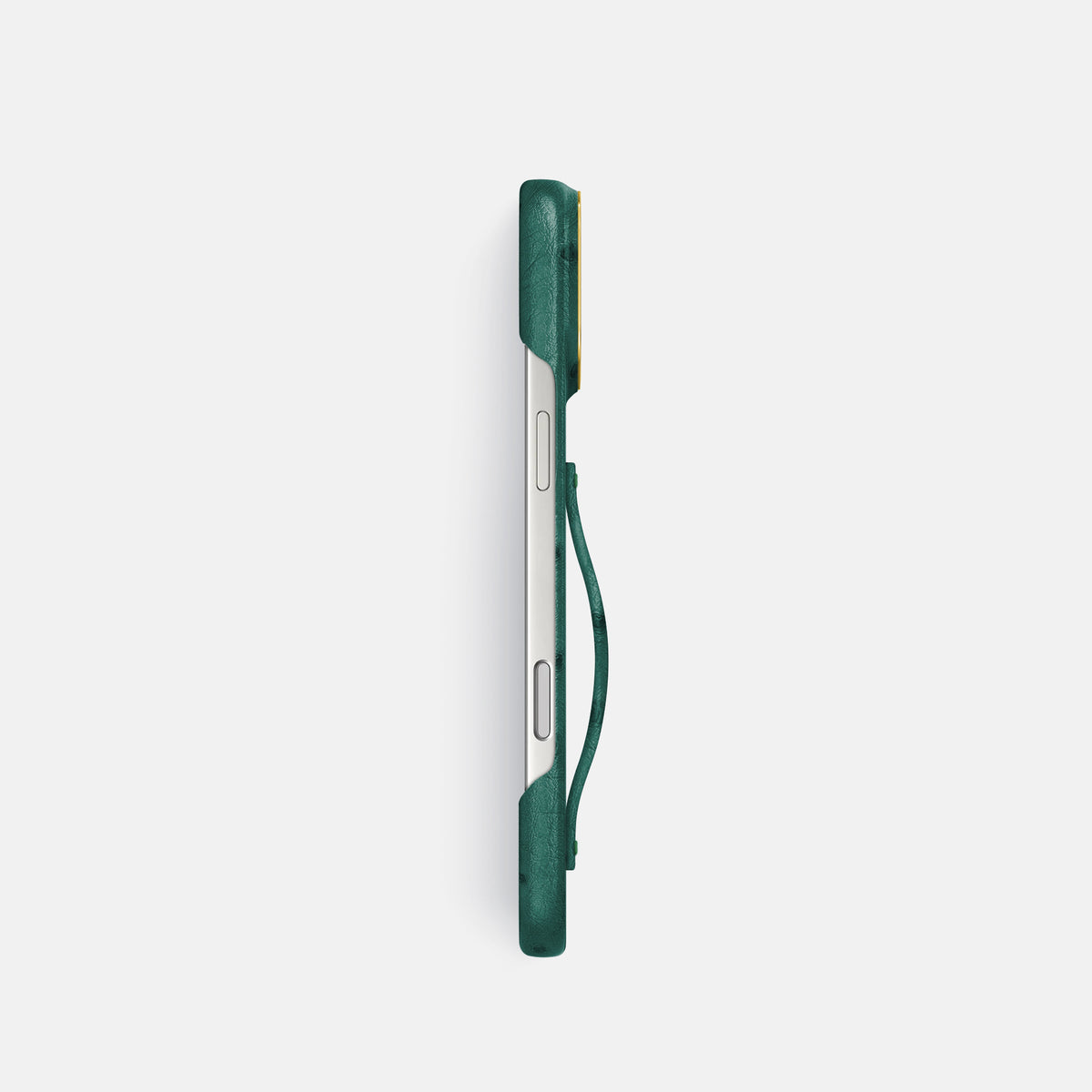 Finger Case For iPhone 17 Pro In Ostrich -3 | Forest-Green-Gold