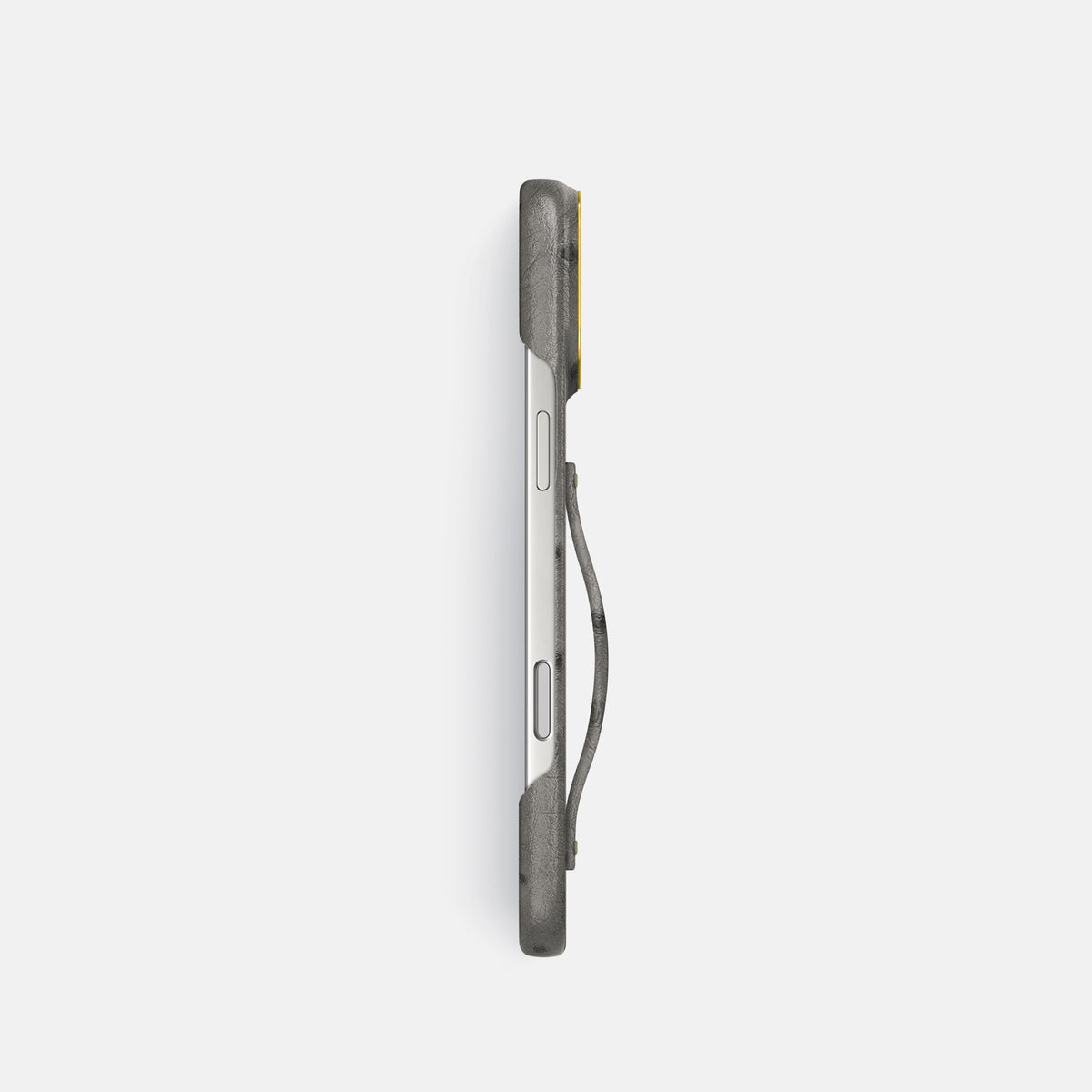 Finger Case For iPhone 17 Pro In Ostrich -3 | Grey-Gold