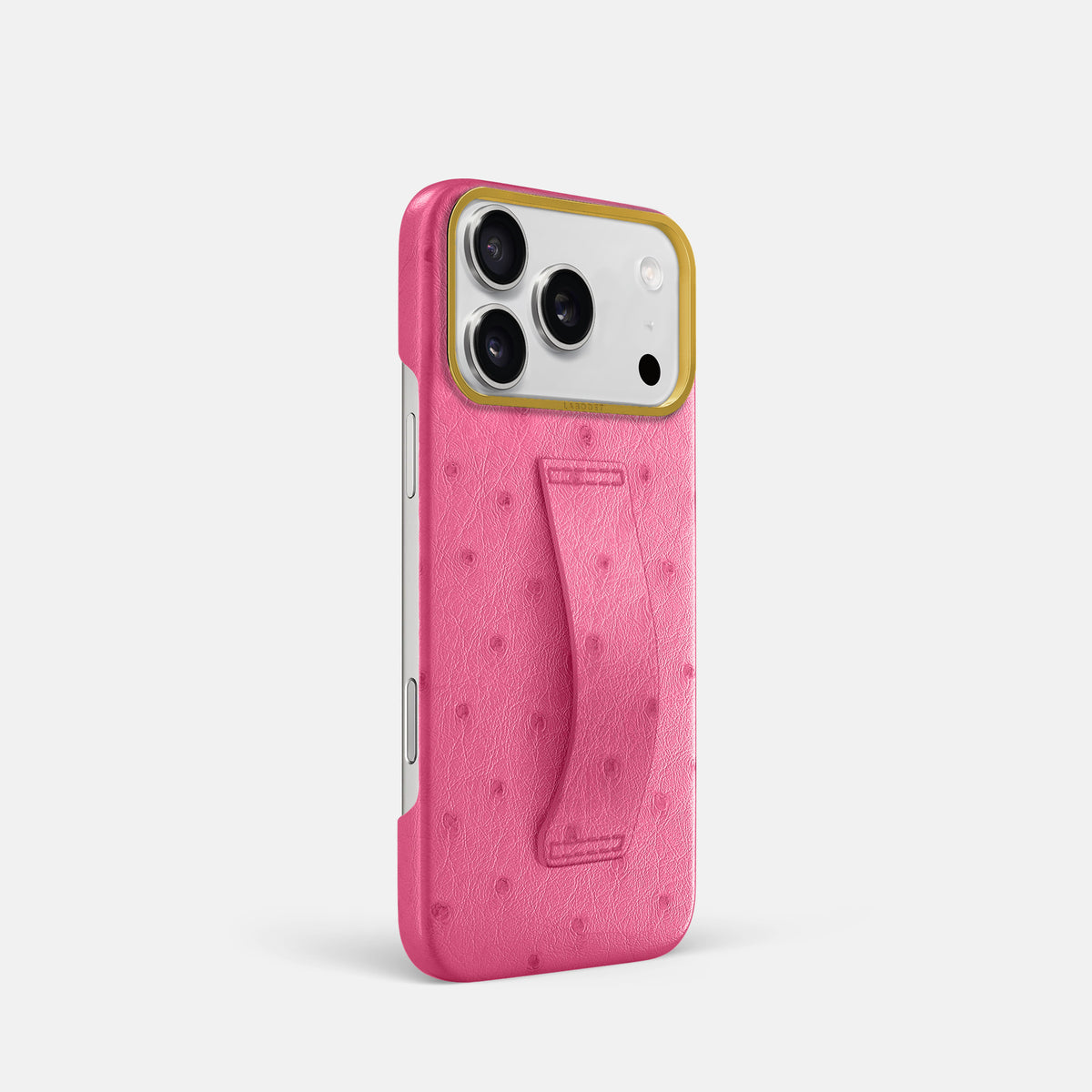 Finger Case For iPhone 17 Pro In Ostrich -2 | Pink-Gold