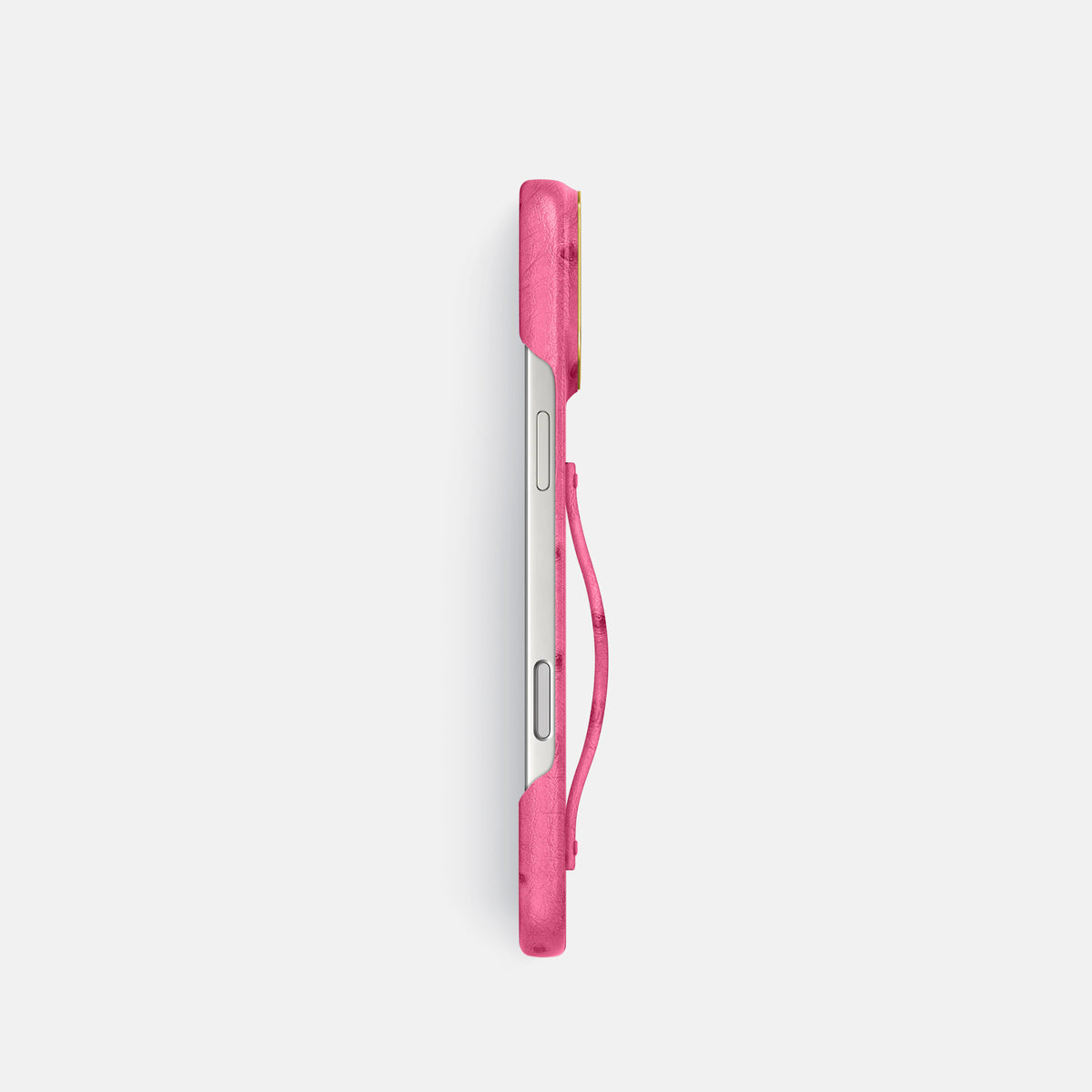 Finger Case For iPhone 17 Pro In Ostrich -3 | Pink-Gold