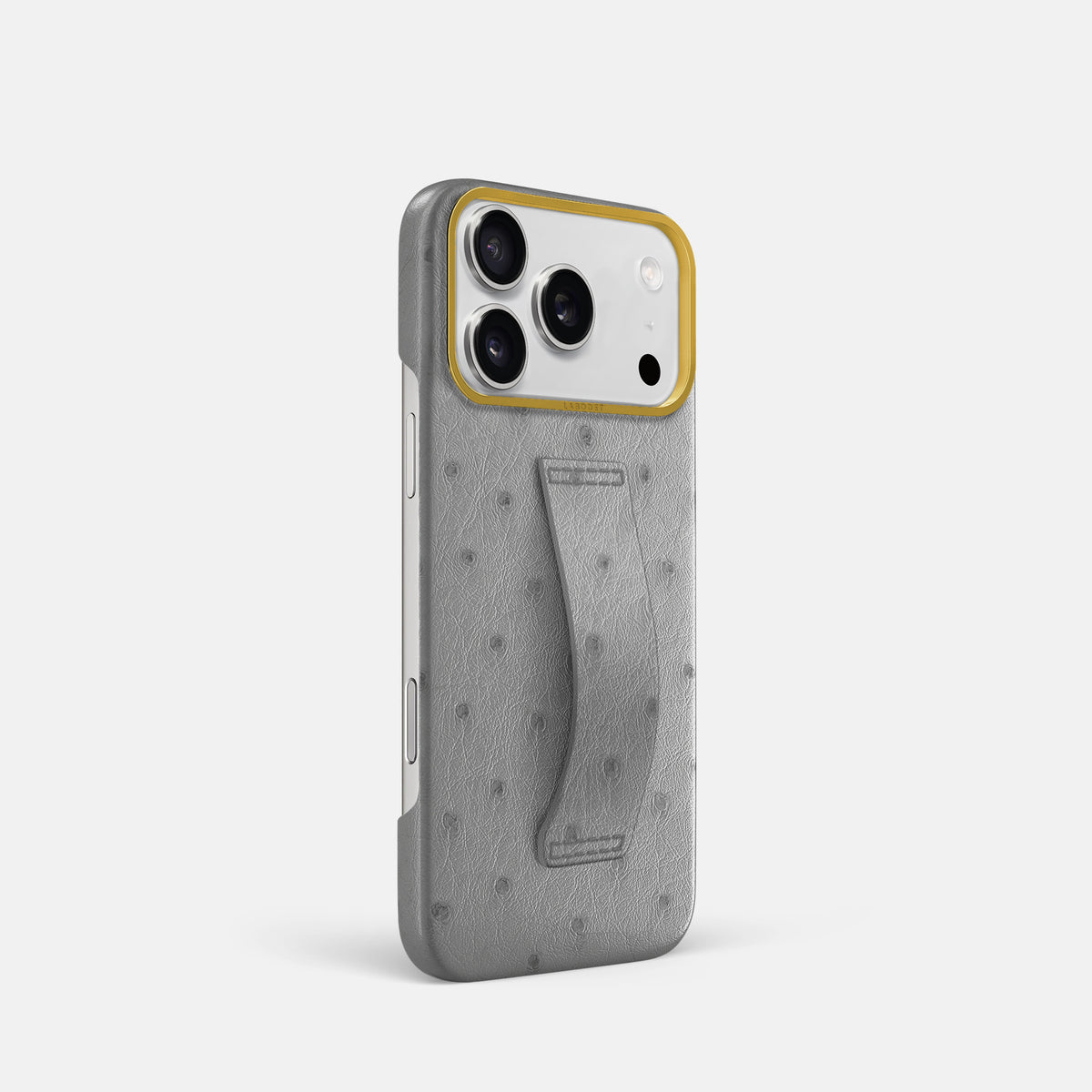 Finger Case For iPhone 17 Pro In Ostrich -2 | Silver-Gold